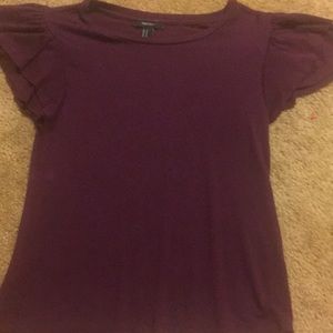 Purple ruffle sleeve t-shirt from forever 21